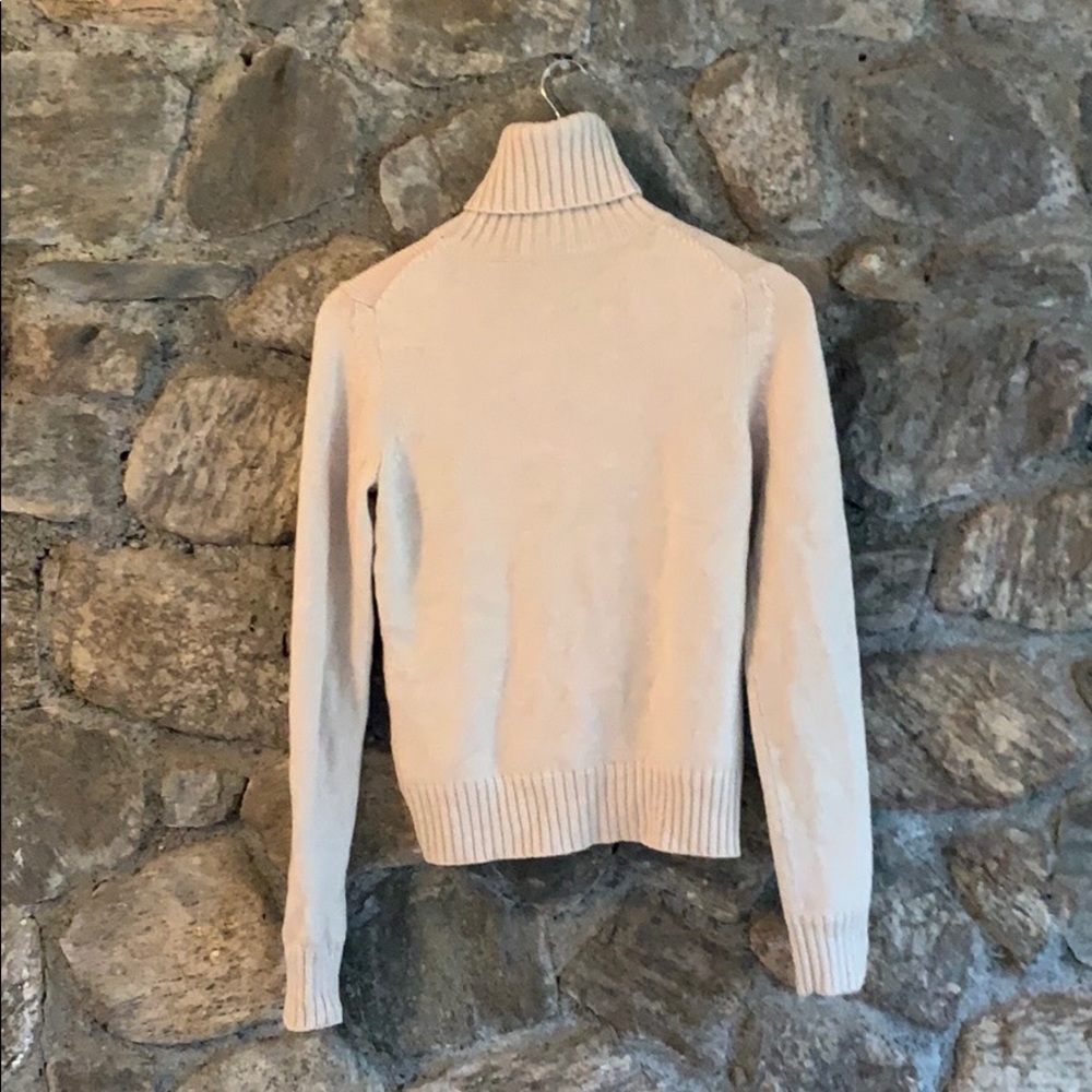Theory tan 100% wool buttery soft sweater - Picture 4 of 5